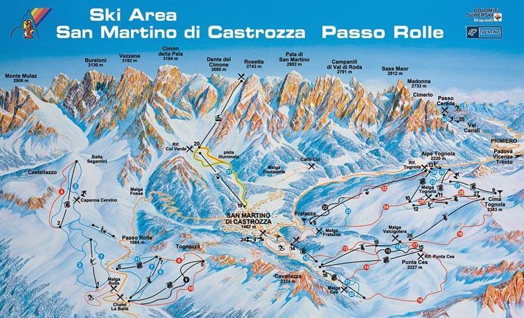 _ risulta collegata alla ski area Ces Valcigolera attraverso gli impianti situati sul versante di Cima Tognola. Tutte le altre ski aree non sono tra loro direttamente collegate.
