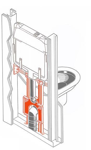 Sanitari sospesi Telaio Vaso sospeso Kit cassetta scarico Altezza 020700 TDW