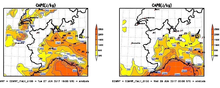 Si è inoltre assistito ad una intensificazione della ventilazione con forti correnti meridionali più umide e fresche in quota, come si può osservare in Figura 6.