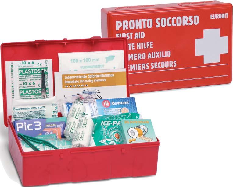 Small first aid kit which is usefull for cars, trekking, camping, boy scouts, etc CPS291 completo CAV306 rosso (Vuoto anonimo) Peso: kg 0,60 Peso solo articolo vuoto: kg 0,3 Misure: 263x170x83