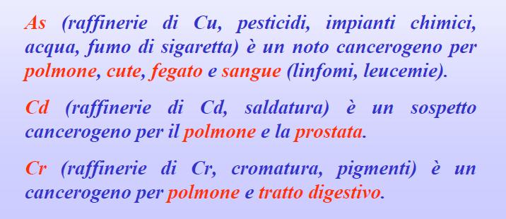 CANCEROGENESI DA SOSTANZE CHIMICHE