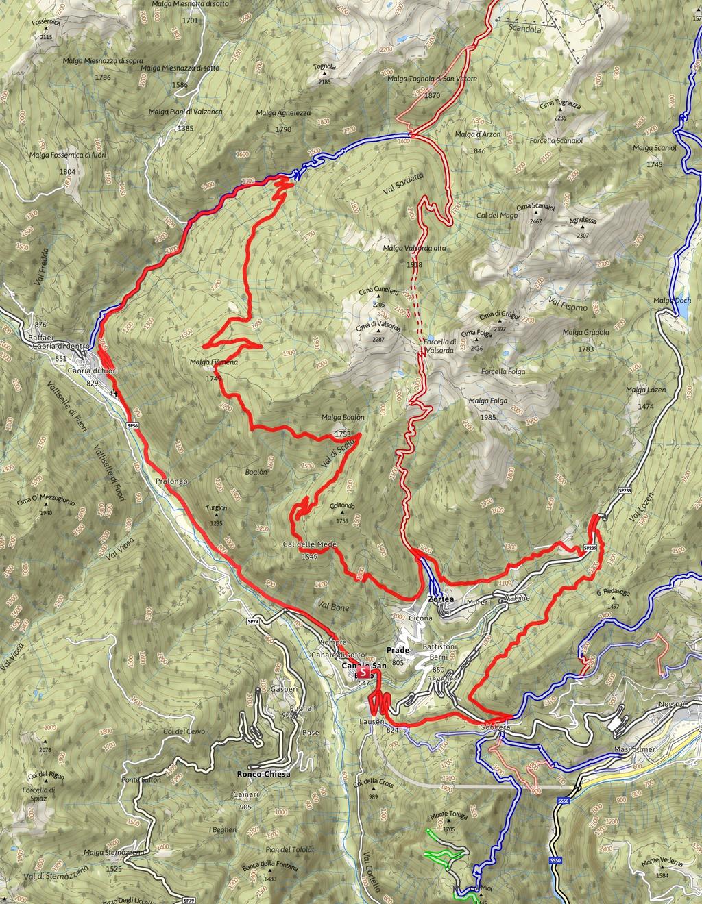 Alla scoperta dei pradi e dei paesi del Vanoi - Tour 266 39.8 km 5:00 h 2178 m 2180 m DIFFICOLTÀ medio Nozioni di base: Mappa dell'alpstein Tourismus GmbH & Co.