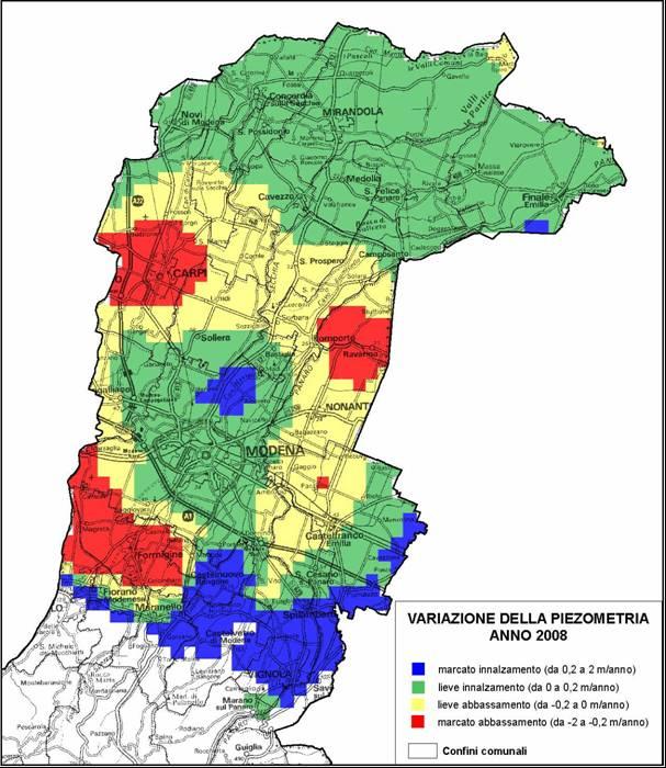 Figura 7 Variazione piezometrica.