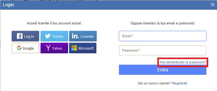 RECUPERO PASSWORD Se invece sei già registrato, ma