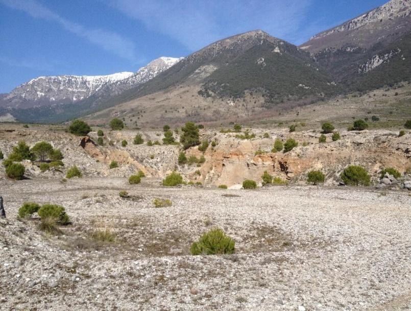 Foto n 9- Cava d estrazione oggi abbandonata ricadente nel S.I.C. La presenza dell autostrada ha favorito una percezione negativa del luogo da parte della collettività e quindi il suo abbandono.