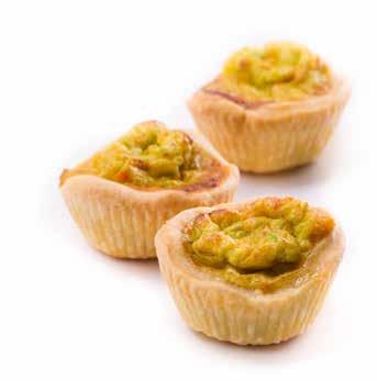 cuore di burro MINI QUICHE FUNGHI MQUBU6 25 g 80 pz 180 C 20-22 min 2 cm MINI