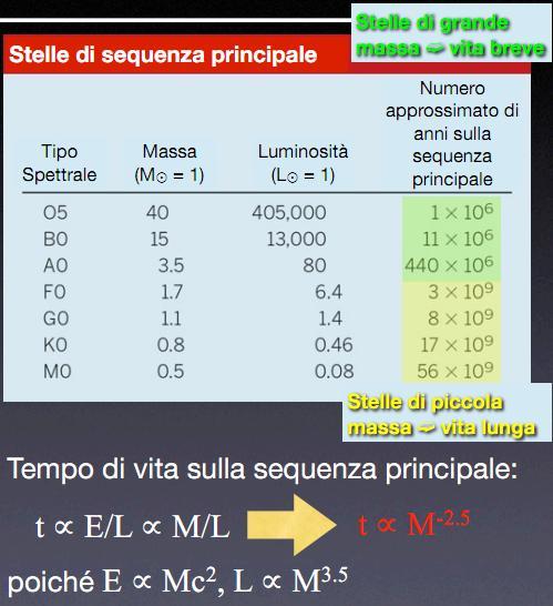 Tempo di vita in sequenza principale La fase di sequenza principale è la fase di combustione dell idrogeno ed è la fase più importante nella vita di una stella.