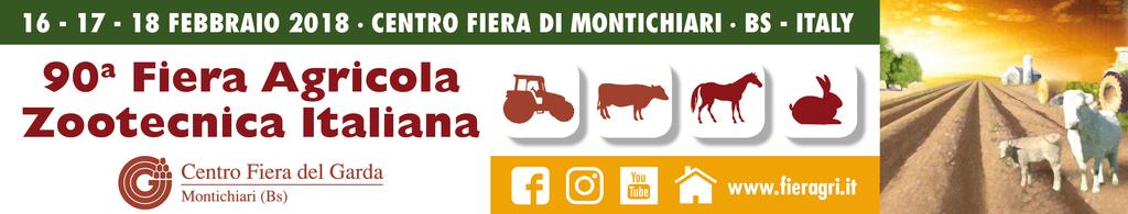 Dal 16 al 18 febbraio la 90ª edizione della FAZI a Montichiari Comunicato stampa (Montichiari, 6 febbraio 2018) Cifra tonda per la Fazi, la Fiera agricola zootecnica italiana di Montichiari.