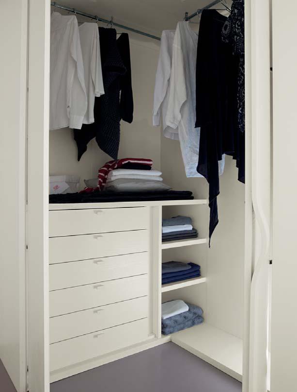 Flexible and functional spaces with a wardrobe that is strongly