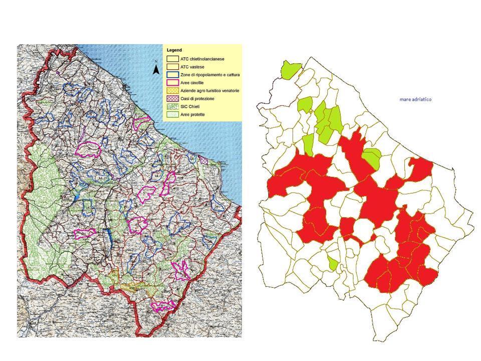 Interessante è anche il confronto di tale incidenza con le aree vietate alla caccia presenti sul territorio.