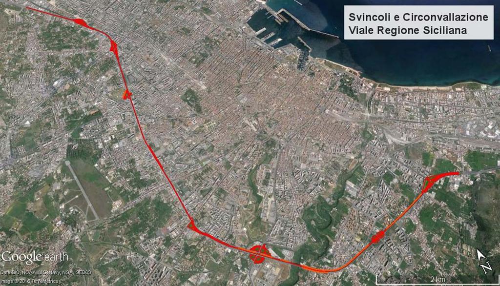 Lavori straordinari verde stradale Viale Regione Siciliana 3 L importante asse viario è dislocato dalla zona Nord-Ovest a quella Sud-Est