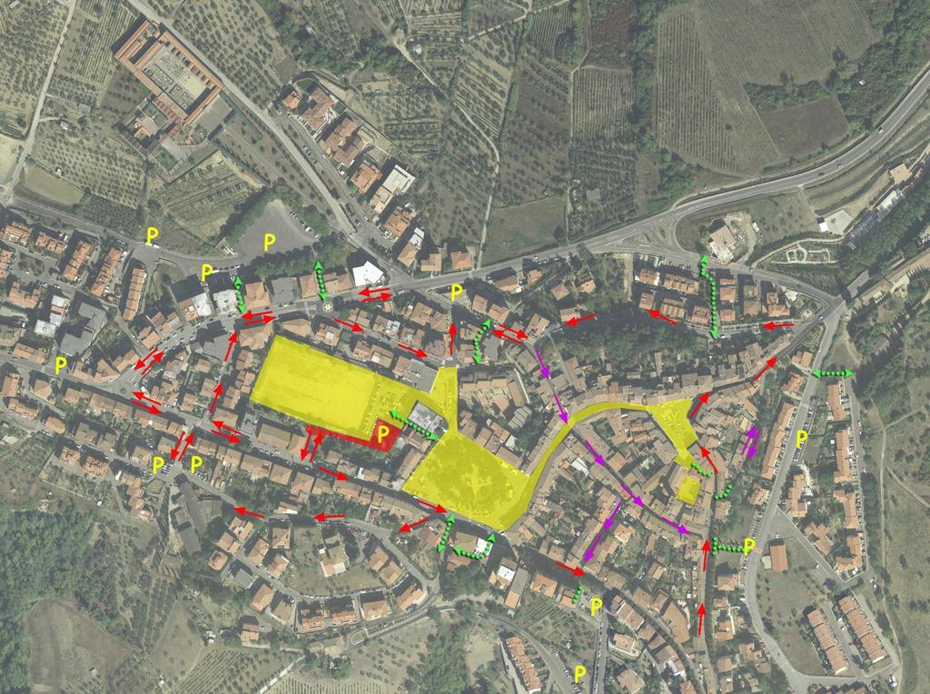 OPZIONE 3 NOTTE: PASSAGGIO PER TUTTI - PARCHEGGIO SOLO RESIDENTI DOMENICA E FESTIVI CHIUSO AL TRAFFICO E ALLA SOSTA ATTIVITA DI CARICO/SCARICO: IN ORARIO DEFINITO Accessi pedonali rampe/scale fascia