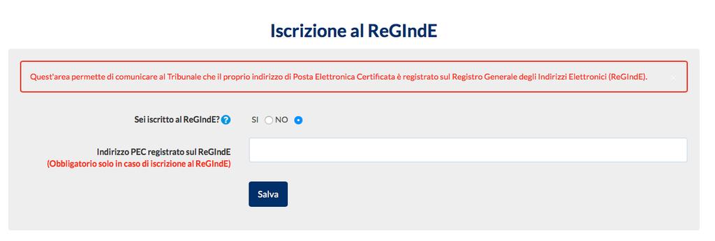 Elettronica Certificata (PEC), già registrato sulla piattaforma ministeriale.