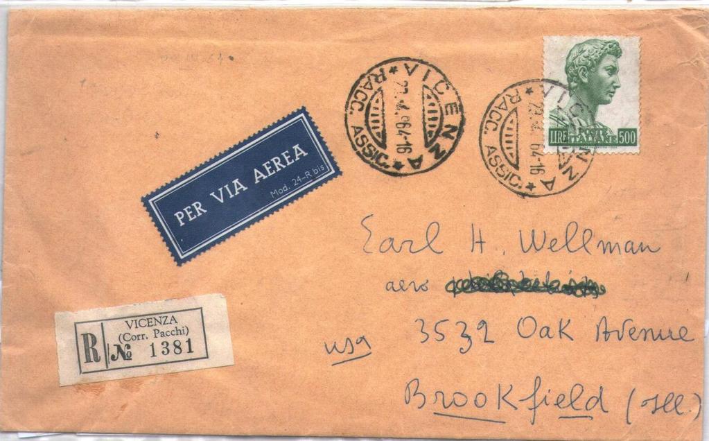 TERZO E QUARTO PERIODO USO ESTERNO 10 febbraio 1960; Aerogramma da Savona a Manila (Filippine) del 1 porto e 3 scaglione.