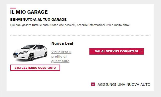 Sulla pagina Servizi Connessi, la tua iscrizione ti garantisce l accesso a tutte le funzioni di NissanConnect EV.