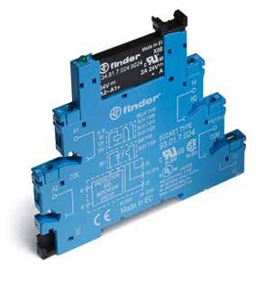 Interfacce modulari a relè (EMR/SSR), di segnalazione e bypass Serie 38- Interfaccia modulare a relè Versioni bobina DC, AC o AC/DC Larghezza 6.