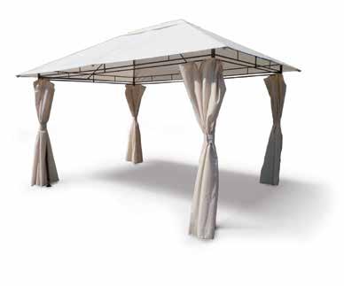 90 cm 39, 90 129, 00 GAZEBO CON TENDE struttura in ferro, tende in