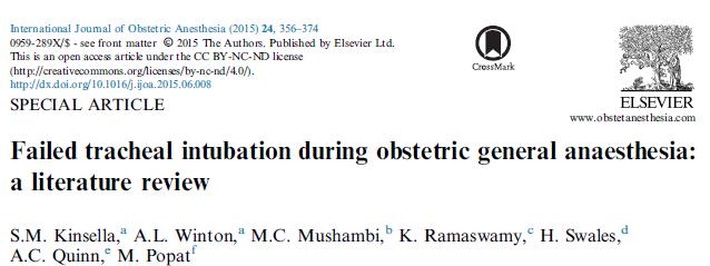 McKeen et al. definition Overall incidence for all obstetric cases of 2.