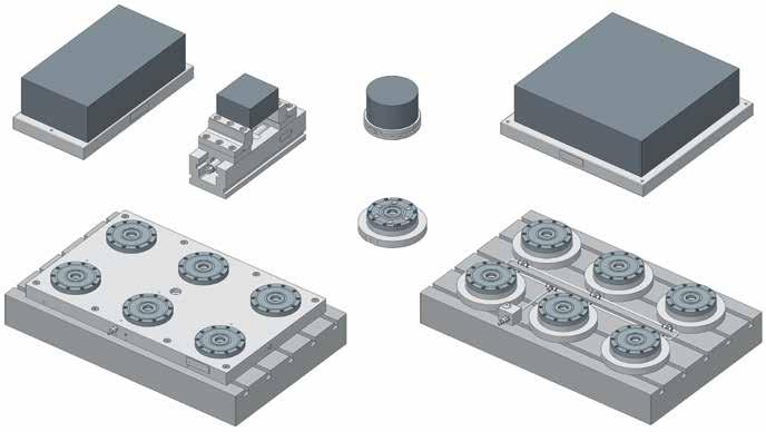 Inoltre, è possibile serrare pallet singoli di grandi dimensioni o diversi pallet / dispositivi