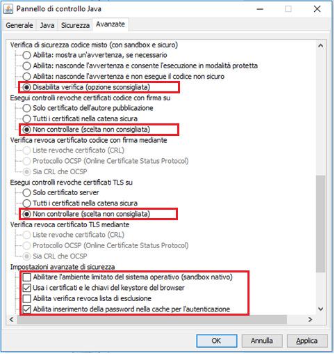 Opzioni Avanzate di Java Verificare le opzioni avanzate di Java come segue: 1. Entrare nel Pannello di Controllo ed aprire Java (32 bit): 2.