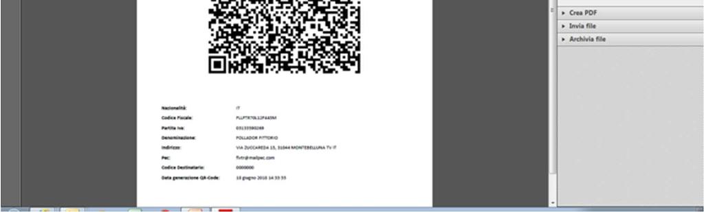 QRCode: nella pagina sono esposti i singoli dati,