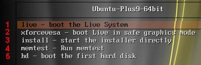 Vediamo meglio le 5 opzioni disponibili: 1 - live avvia Ubuntu in modalità live, ossia si può provare il sistema operativo anche senza installare nulla e volendo si può anche installare.