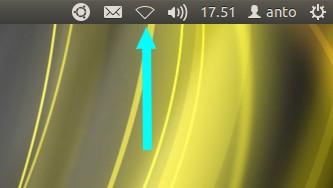 Ecco come disconnettersi: Se si ha una connessione Wireless basta fare click sull'icona della rete, nella barra in alto a destra della scrivania (freccia verde).