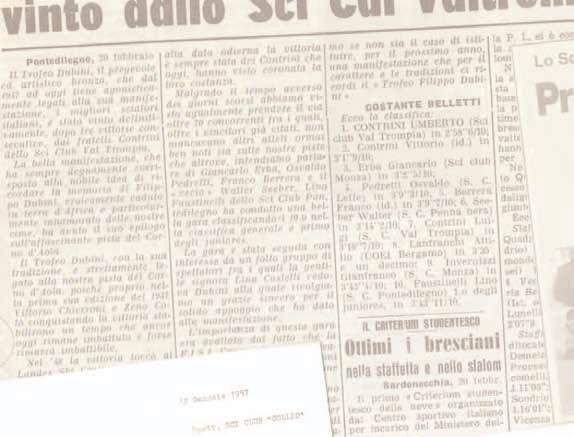 70 ANNI DELLO SCI CLUB Il 16 gennaio 1948 nacque lo SCI CAI VAltrompIA e... iniziò la nostra storia.