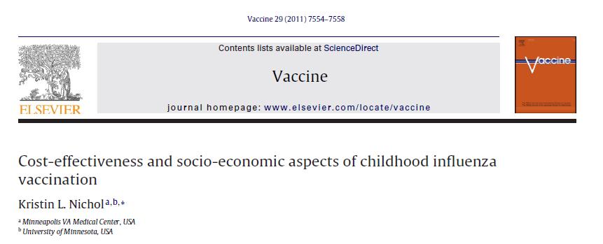 ridotta morbosità sia a livello di costi sanitari (Clements K et al. Value Health. 2011).