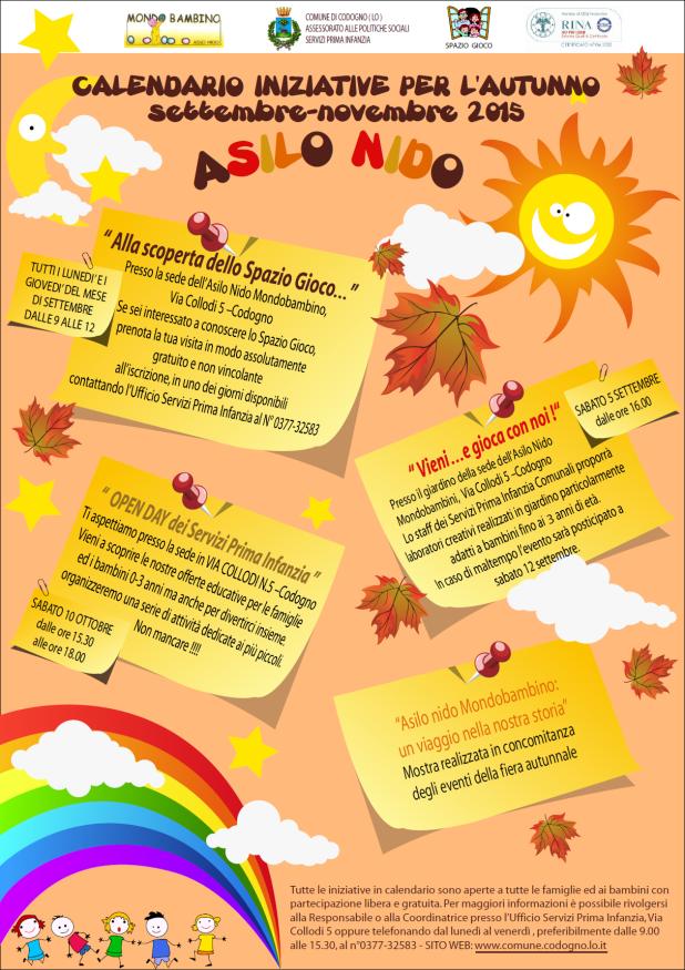 Il calendario delle iniziative per l autunno Sabato 5 settembre