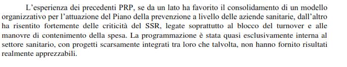 PRP Lazio 2014-2018 Articolazione degli