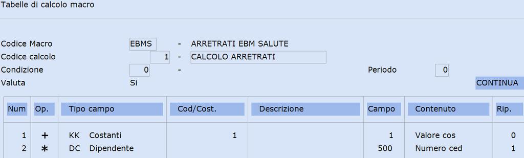 all assistenza sanitaria integrativa. Confermare il caricamento. 8. Calcoli macro 31. Paghe e Stipendi 14. Gestione tabelle 7. Tabelle macro 4.