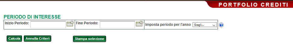 E inoltre possibile tramite una maschera di ricerca ad hoc, filtrare i risultati da visualizzare. Figura 15 Portfolio: selezione periodo di interesse 6.