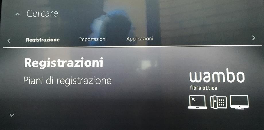 Come salvare le registrazioni nella cartella «Salvata» Premere il tasto «menu» sul telecomando Selezionare l opzione «Registrazione»