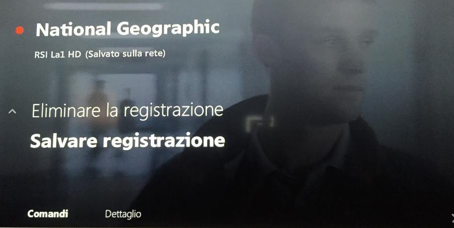 verso il basso e selezionare «Salvare registrazione» e confermare Di norma le registrazioni vengono mantenute per una durata di 90