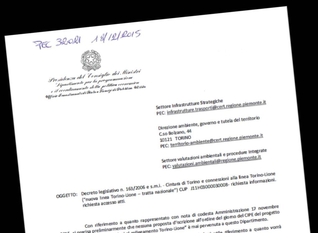 Rivalta di Torino riscontri ufficiali Presidenza del Consiglio dei Ministri Dipartimento per la