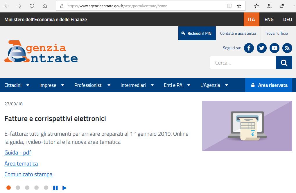 In ufficio Sul sito www.agenziaentrate.gov.