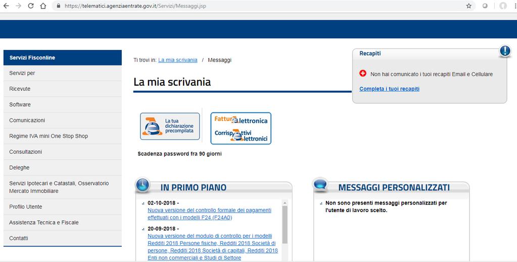 Accesso alla propria scrivania Accedere all area