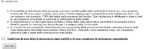 4. Scegli l opzione Ciclo di Vita mi permette di scegliere il pacchetto di investimento precostituito (sia per quanto