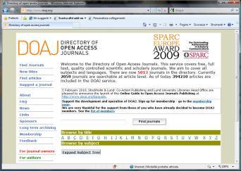 archivio aperto Directory of Open Access Journals (www.doaj.org): ne elenca oltre 5.