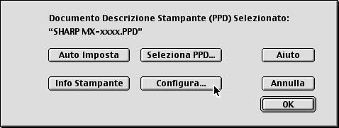 (2) Se la finestra precedente non appare e si ritorna alla finestra di dialogo "Scelta Risorse", eseguire le operazioni per selezionare il file PPD manualmente.