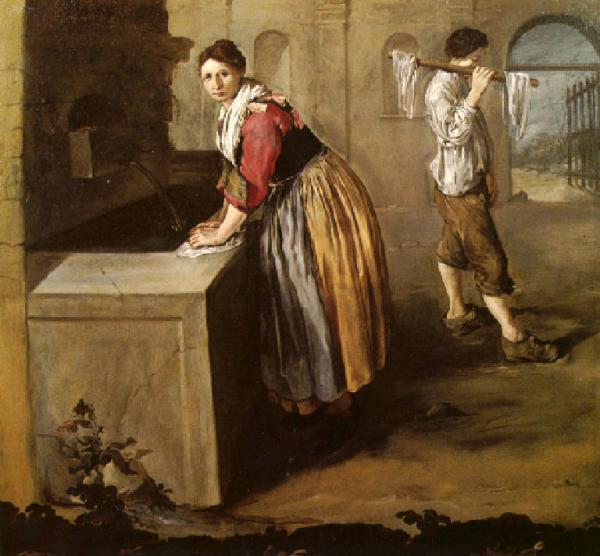 Figura di lavandaia alla fontana e figura di giovane aiutante Ceruti Giacomo Link risorsa: http://www.lombardiabeniculturali.