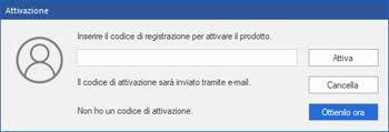 Attivazione del software La versione demo è offerta a solo scopo di valutazione e deve essere attivata per usufruire delle funzionalità complete del software.