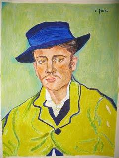 d) Ritratto di Armand Roulin a 17 anni. Il relativo olio su tela misura cm. 66x55 ed oggi è parte della Collezione del MUSEUM FOLKWANG di Essen.