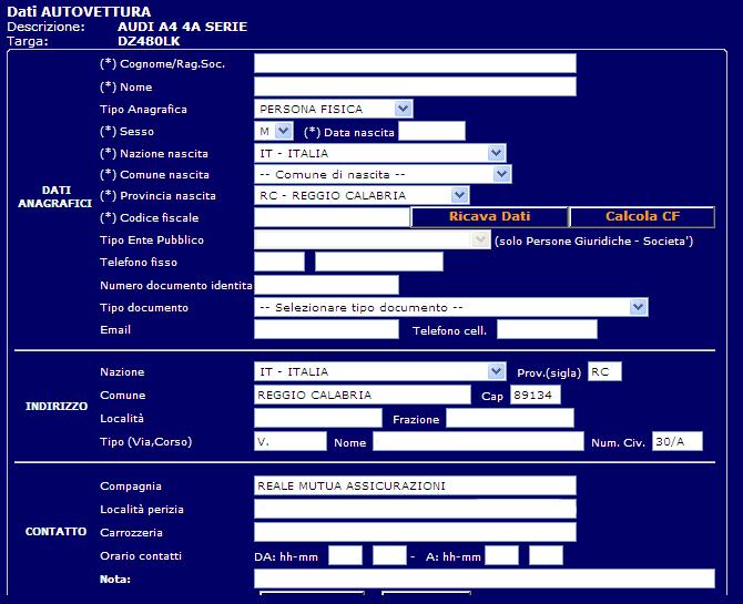 Per persona giuridica: - ragione sociale - partita iva Rimangono validi i controlli sull obbligatorietà dei dati di residenza, nel dettaglio: - nazione di residenza -