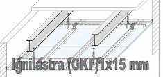 50x15 mm distanziata di 1 cm dalle travi, ancorate alle stesse con gancio dritto.