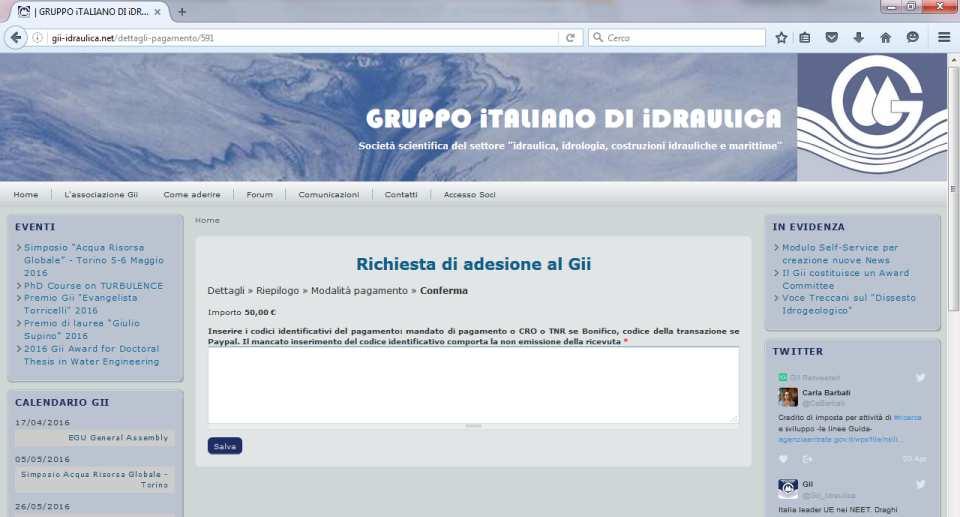 Rinnovo adesione al Gii - Collettiva Al fine di ricondurre ad ogni adesione la corrispondente quota versata, una volta effettuato il versamento, è necessario confermare il