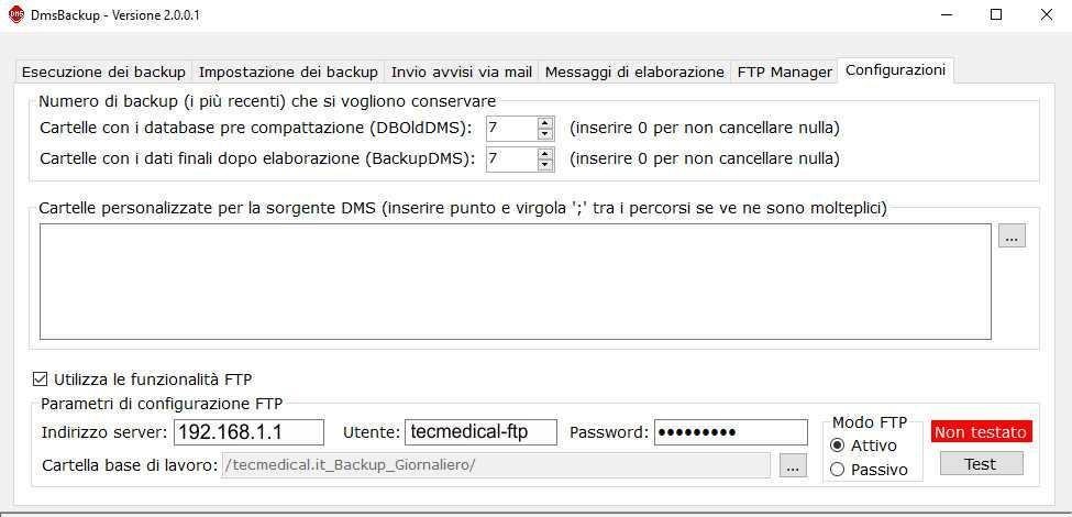 ATTENZIONE: poiché la procedura di backup è molto importate, consigliamo sempre di avvalersi di un tecnico specializzato (certificato) che possa impostare correttamente la procedura.