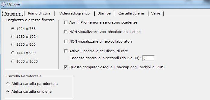 AUTOMATIZZAZIONE DEL PROCESSO DI BACKUP IMPOSTAZIONE BACKUP MANUALE ALLA CHIUSURA DI DMS Se è attiva l opzione Questo computer esegue