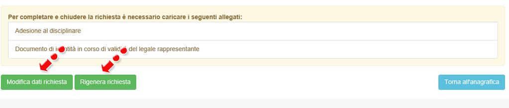 Cliccando su Modifica dati richiesta, invece, sarà possibile sbloccare i campi dell anagrafica al momento in sola lettura per poter effettuare eventuali modifiche.